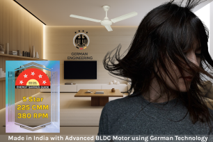 Helfinch BLDC Fan - Basics 1200 mm India. Subsidy Scheme Discom BESS DHVBN Energy efficient Top brand best seller.